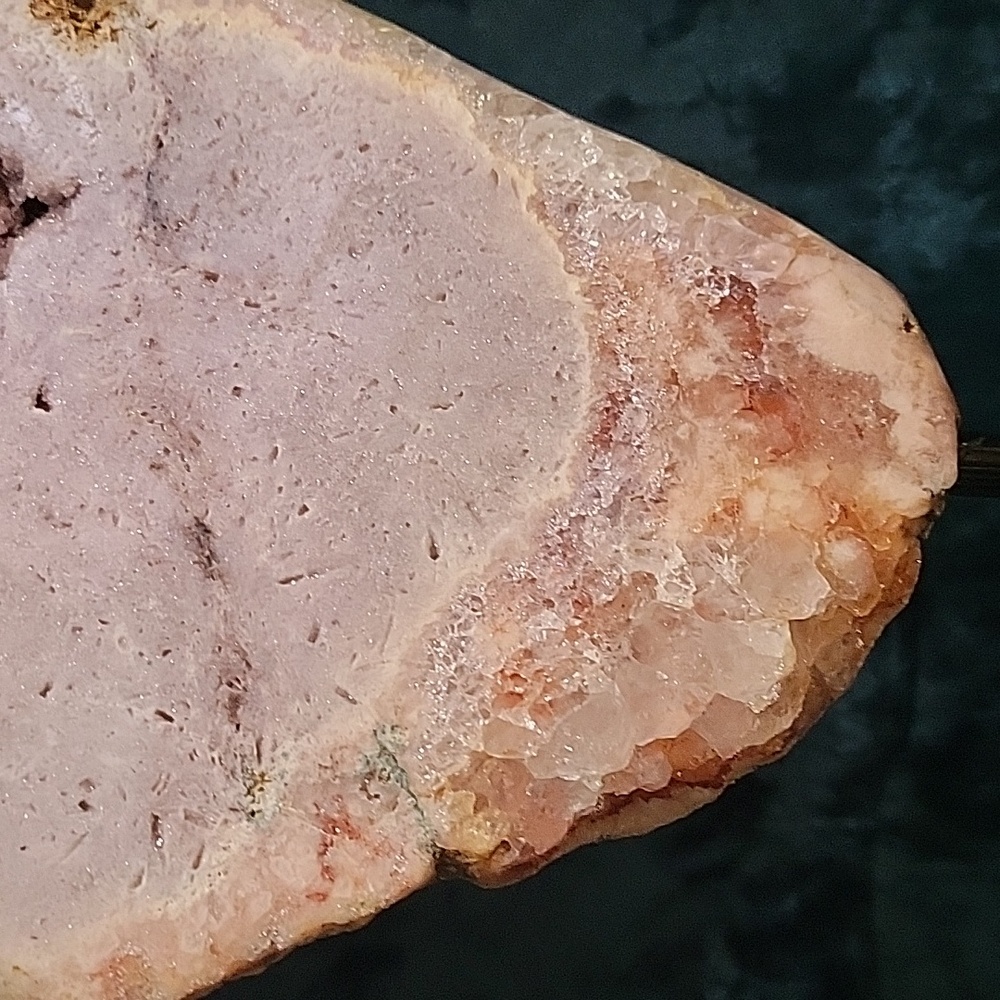 PAS-B 10.5"L 2.6lbs | Druzy Pink Amethyst Slab W.Flower Agate |Home Decor | Gift - Picture 5 of 8